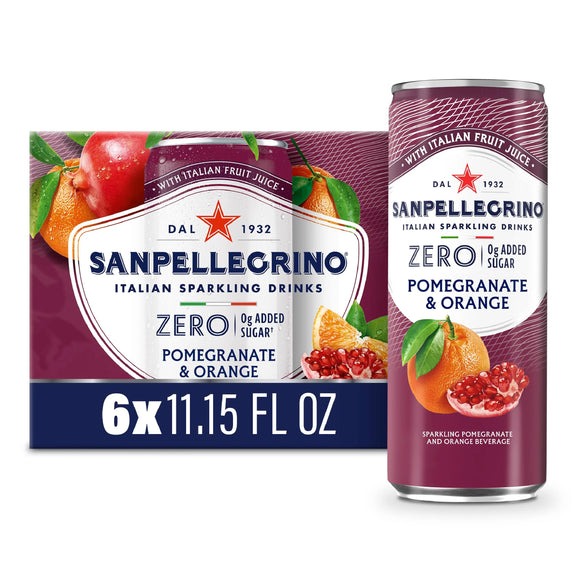 Sanpellegrino Italian Sparkling Drinks Zero Sugar Added Pomegranate & Orange