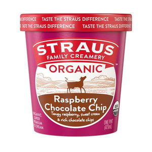 Straus Organic Raspberry Chocolate Chip Ice Cream